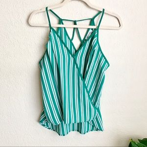 Monteau | Green & White Striped Tank